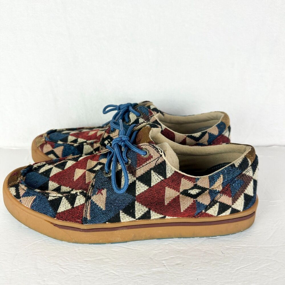 Twisted X Hooey Mens Loper Shoe Size 9.5 Graphic Aztec Western MHYC006 Canvas